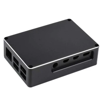 Waveshare Raspberry Pi 4 Compatible Cooling Fan Metal Case Dedicated Dual-Fan Heat Dissipation Frosted Enclosure