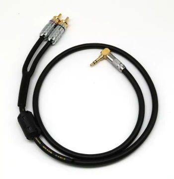 Professional Audiophile Grade 3.5mm to Dual RCA Audio Cable Pure Copper Y-Splitter Red/White AUX Cable for Computer Phone to Speaker