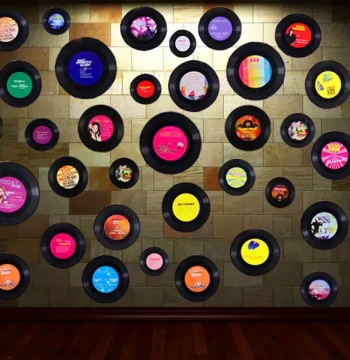 Vinyl Record Decorative Wall Sticker: Retro Bar and Living Room Background Wall Hanging, Creative Room Poster and Wall Decor