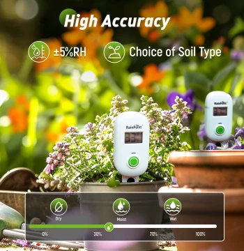 WiFi Mobile Remote Moisture Meter, Soil Moisture Sensor, Plant Detector for Water Shortage and Dry Temperature + Gateway