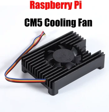 Raspberry Pi CM5 Dedicated Aluminum Alloy Heatsink with Integrated Fan, 4-Wire Interface PWM Adjustable Speed 5V 3007