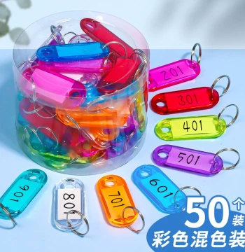 Waterproof Key Tag Labels with Key Rings for Organization, Hotel Key Identification, Numbering, Name Tags, Agent Numbers, Sorting for Landlords, Warehouses, and Hotels
