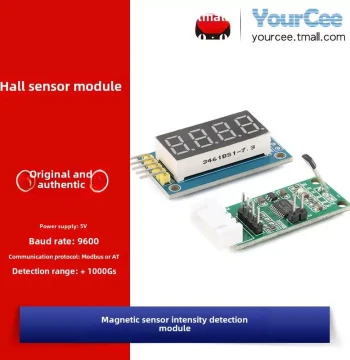 Hall Sensor Module with Digital Display for Magnetic Field Strength Detection, Bare Board, Modbus/AT Protocol