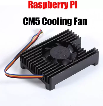 Raspberry Pi CM5 Dedicated Aluminum Alloy Heatsink with Fan All-in-One 4-Wire Interface PWM Adjustable Speed 5V 3007