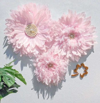 Instagram-Style Light Luxury Feather Wall Decor: Flower Hangings for Living Rooms, Bedrooms, and Bedheads; Trendy Letter Wall Ornaments