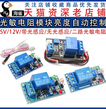 Photoresistor Module for Automatic Brightness Control, DC5V 12V Light-Control Relay, Light Switch Sensor