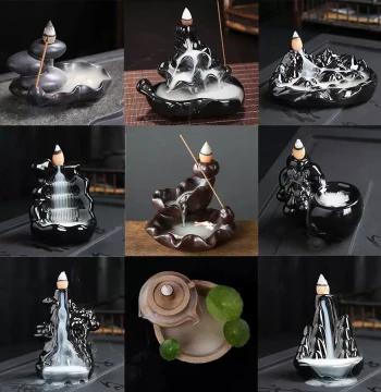 Factory Direct Creative Backflow Incense Burner Backflow Sandalwood Ceramic Incense Burner Ornament Available