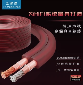 HONSOUND Pure Copper Speaker Wire, Amplifier to Speaker Cable, Dedicated Shielded Audio Cable for Car Audio Systems, Bulk Sale