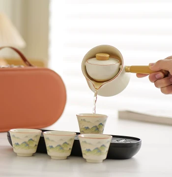 Rotating Automatic Teapot Kung Fu Tea Set – Portable Travel-Friendly Lazy Person's Tea Brewing Tool