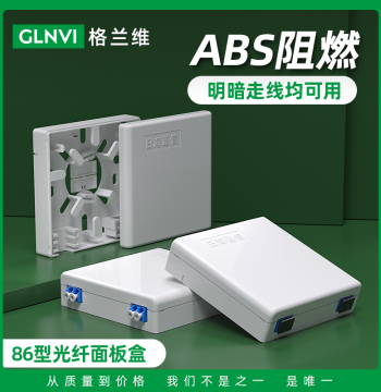 Gelanwei Fiber Optic Panel Type 86 Panel Box Network Information Face Box Dual-Port Full SC Pigtail Wall-Mounted Wall Surface Optical Cable Entry Box FTTH Telephone Computer Panel Box