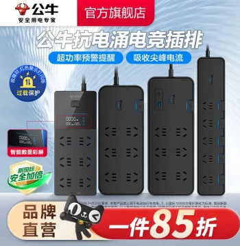 Surge Protector Power Strip with Individual Switches and USB Ports
