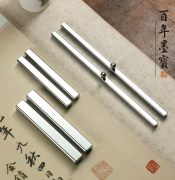 [2 Items 10% Off] 2 Pieces Compact White Iron Paperweights Calligraphy Paper Presses Steel Pair Wholesale Creative Small Ornaments Cute Metal Student Paper Presses