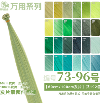 Manqi Diange Onion Green to Deep Cyan Hair Wefts for Cosplay and BJD Dolls: 60cm Length, Codes 73-96