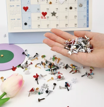 KW-TRIO Traceless Two-Prong Brads for Guka DIY Keychains, Horn Nail Tags, Hanging Ornaments, Card Storage, Journal Materials, Classification Fasteners, Snowflake and Star Rotatable Manual DIY LJD