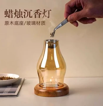 Aromatherapy Candle Lamp with Glass Cover for Home Indoor Use