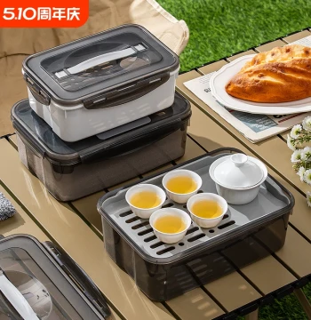 Camping Tea Set with Teapot, Portable Travel Outdoor Storage Kit, Ceramic Tea Cups, Home and Car Use Tea Tray, Kung Fu Tea Set