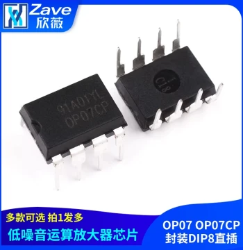 OP07 OP07CP Low Noise Operational Amplifier DIP8 Through-Hole Package Low Offset Op-Amp IC Chip SOP-8