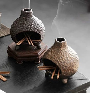 Cross-Border Ceramic Incense Burner: Palo Santo Holder, Peruvian Holy Wood Burning Tray, Incense Burner Stand