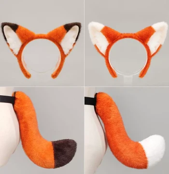 Zootopia Animal Ear Headband, Party and Children's Day Performance Props, Nick Fox Ears and Tail Set