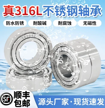 316L Stainless Steel Bearing S6000 Waterproof 6001 Corrosion-Resistant 6002 6003 6004 6005 6006 6007Z