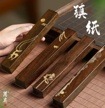 Solid Wood Paperweight for Calligraphy Brush Specialized Paper Press Stone Solid Wood Text Weight Four Treasures of the Study Beginner Elementary Student Calligraphy Paper Press Creative Practical Ornament