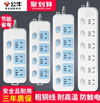 Power Outlet Panel with Multiple Sockets and Independent Switches