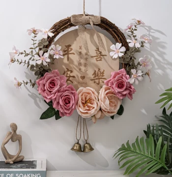 Creative Wreath Hanging Ornament, Artificial Flower Decoration, Living Room Wall Decor, Shop Entrance Door Wall Welcome Sign