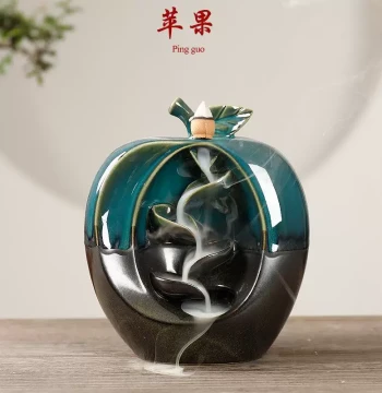 Factory Direct Green Backflow Incense Burner - Creative Fruit-Shaped Decorative Home Craft Ornament