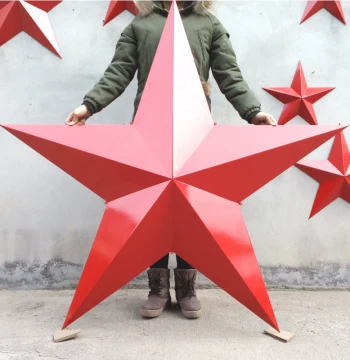 Custom Iron Five-Pointed Star Iron Wall Art 3D Hanging Ornament Bar Decoration 3D Iron Sheet Large Five-Pointed Star Ceiling Decor