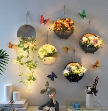 Living Room TV Background Wall Decorative Hanging Ornaments, Wall Decor, Creative Room Bedroom Dining Room Wall Hanging Flowers