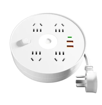 Power Strip with Cable Storage, 20W Fast Charging USB, Multi-Function Panel for Dormitory