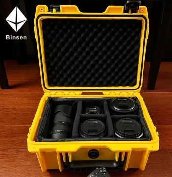 Camera Gear Case for DSLR Cameras and Lenses - Waterproof, Moisture-Proof with Adjustable Foam Interior Padding and Protective Hand-Carry Design
