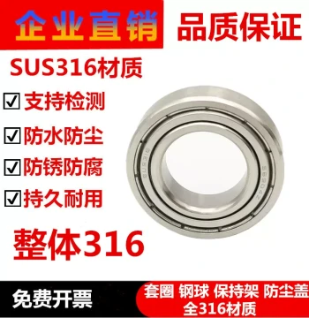 316L Stainless Steel Bearing S6200 6201 6202 6203 6204 6205 6206 6207 6208Z