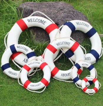 Mediterranean Style Lifebuoy Decorative Hanging Ornament Swimming Ring Wall Decor Ocean Theme Hanging Decoration Display Prop