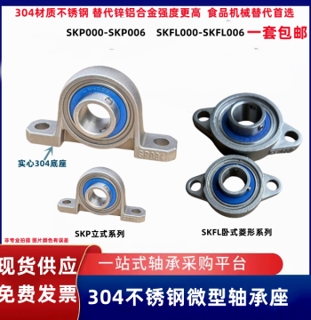 Stainless Steel Miniature Bearing Housing SKP000 SKFL002 P003 FL004 P005 FL006 with Bearing
