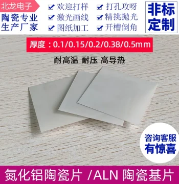 Ultra-Thin Aluminum Nitride Ceramic Sheets - 50*50mm High Thermal Conductivity ALN Substrates for Heat Dissipation and Insulation, High-Temperature Resistant