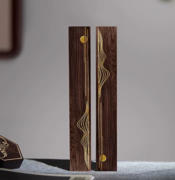 Lanzhai Ebony Calligraphy Paperweight Raw Wood Inlay Craft Paper Press Strip Ruler Solid Wood Four Treasures of the Study Book Press Stone Creative Artifact Book Town Brush Character Specialized Wooden Ornament Supplies