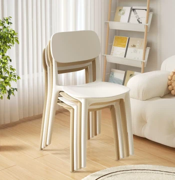 Thickened Plastic Dining Chair for Home Use, Modern Minimalist Leisure Eating Chair, Commercial Restaurant Stool