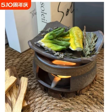 Handmade Japanese Baking Furnace Ceramic Aromatherapy Plant Cedar Incense Burner Tea Roasting Furnace Desktop Ornament Heating Warm Tea Stove