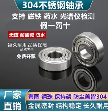 304 Stainless Steel Bearings S6000Z 6001 6002 6003 6004 6005 6006 6007