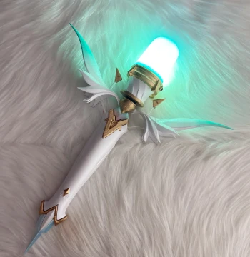 Wuthering Waves Aemis Cosplay Microphone Prop Accessory Handheld Prop Cosplay Flowing Light Weapon Sword Headpiece