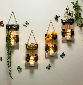 Bedroom Wall Decor Hanging Ornament, Creative Dining Room Living Room Wall-Mounted Hydroponic Vase, Home Wall Decoration