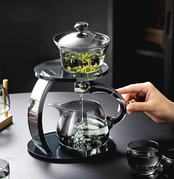 Glass Teapot Lazy Tea Brewing Artifact: Automatic Tea Maker with Separation Function, New Style Kung Fu Teaware Set
