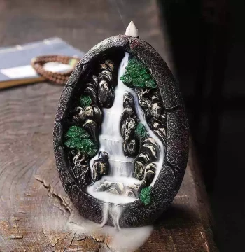 Cross-border New Product Sandalwood Backflow Incense Burner Creative Mountain Waterfall Amazon Hot Seller Reflux Aromatherapy Burner Home Ornament