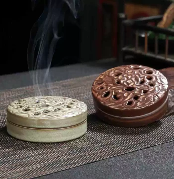 Hourglass Coil Incense Burner - Creative Retro Ceramic Aromatherapy Burner with Hollow Design, New Home Decor Piece