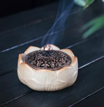 Coil Incense Burner Tea Ceremony Home Simple Stick Incense Holder Indoor Lotus Ceramic Sandalwood Incense Burner Zen Worship Aromatherapy Stove
