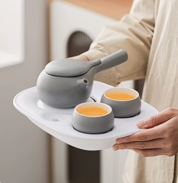 All Seasons Hotel Tea Set 5.0 Edition: Japanese-Style Modern Side-Handle Teapot, Minimalist Travel Kung Fu Tea Set