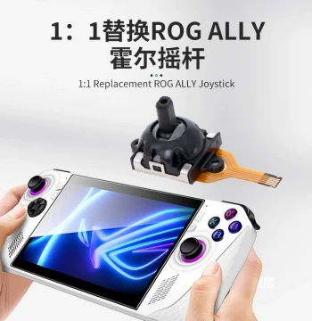 ROG ALLY Handheld Console Joystick, Hall Effect Control Stick, Electromagnetic Joystick, Long Lifespan, Anti-Drift Remote Sensing for Repair and Replacement