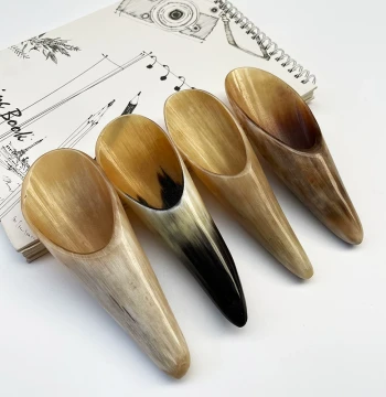 Natural Horn Gua Sha Tube and Board for Eye, Face, and Back Massage and Beauty Care