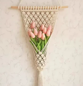 DIY Handwoven Flower Basket Wall Hanging Kit: Nordic-Style Ins Decor for Entryways, Dried Flower Wall Art